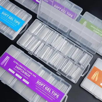 240PC 엑스트라 롱 C 커브 네일 팁 박스와 함께 손톱에 젤 아크릴 프레스를위한 명확한 거짓 네일 팁 전문 홈 DIY Best5 240PC 엑스트라 롱 C 커브 네일 팁 박스와 함께 손톱에 젤 아크릴 프레스를위한 명확한 거짓 네일 팁 전문 홈 DIY Best5