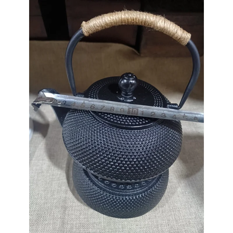 Cast Teapot Tea Brewing, Water Boiling, Old Iron Kettle for Outdoor Use, Firewood Burning