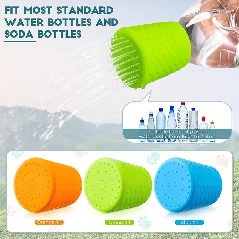 Portable Bottle Shower Nozzle Water Sprayer Cap For Camping, Beach, Car Travel & Pet Paw Washing, Fits Most 16 Oz–2 L Bottles