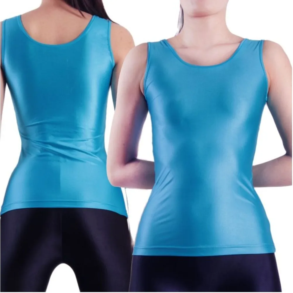 women men Round neck Sports fitness vest tight top spandex high stretch top custom made