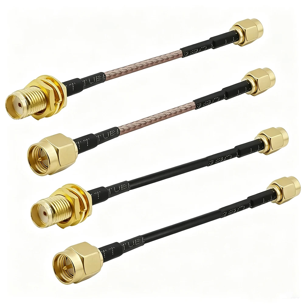 SMA Male to Female/SMA Male to Male Nut Bulkhead RF Coaxial Cable Connector RG316 RG174 Extension Cord Jumper Pigtail 7-50cm