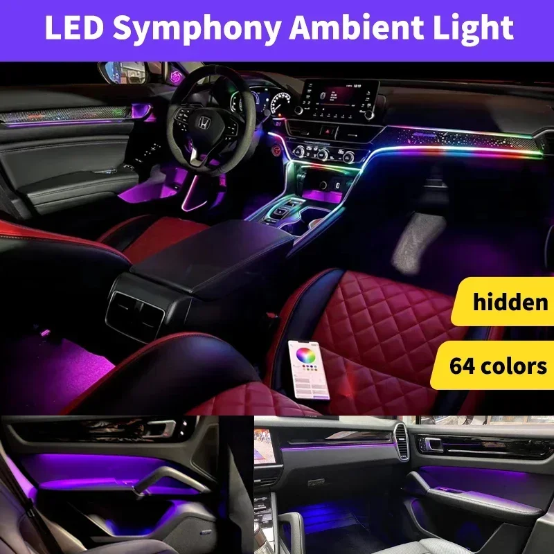 For Chery Jaecoo J7 J8 2023-2025 256 Color RGB Symphony Car Ambient Light Interior Acrylic Guide LED Light car Auto Accessories