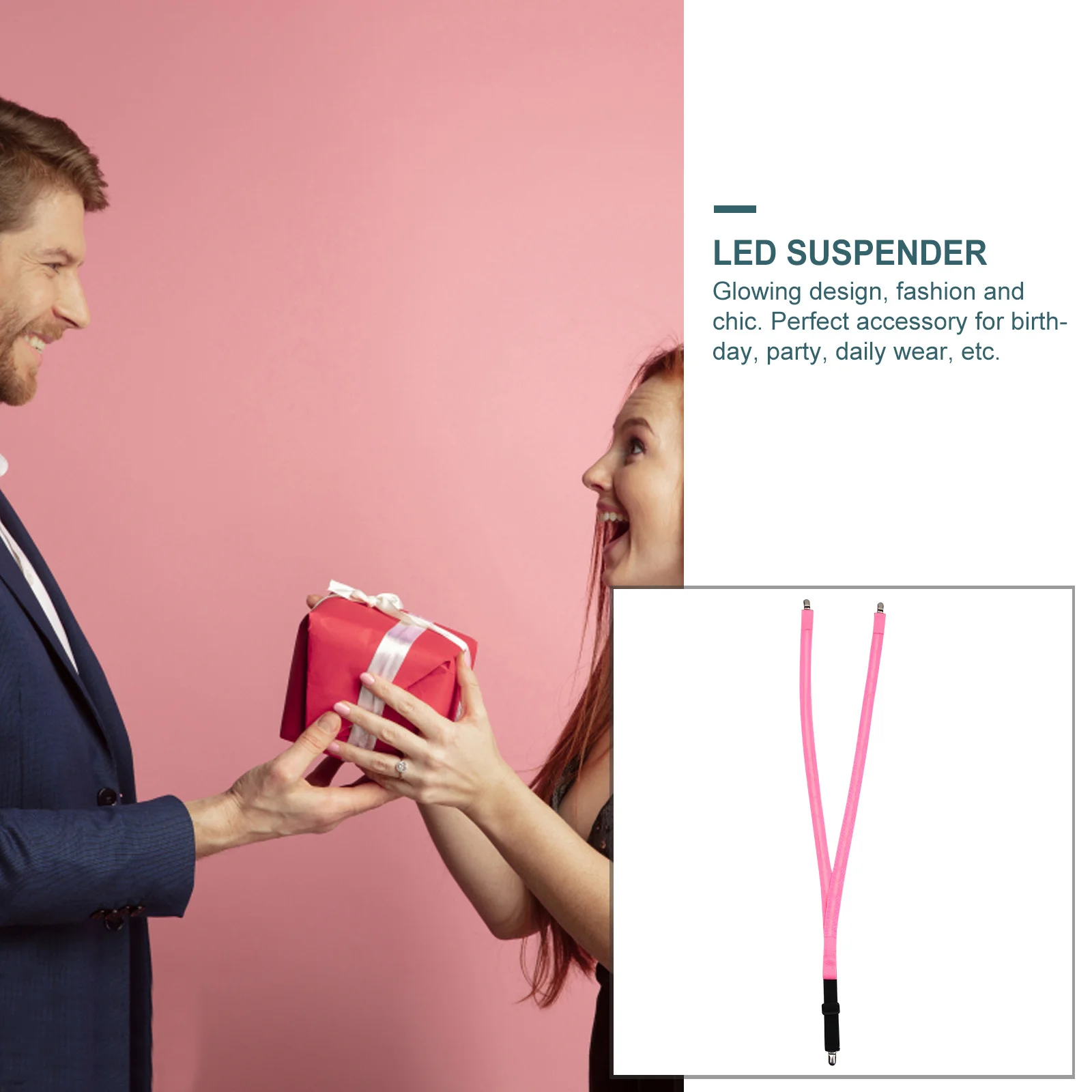 حمالات متوهجة بإضاءة LED بمشبك مرن على شكل حرف Y قابل للتعديل للجنسين وحفلات المهرجانات والارتداء اليومي والأقواس المضيئة