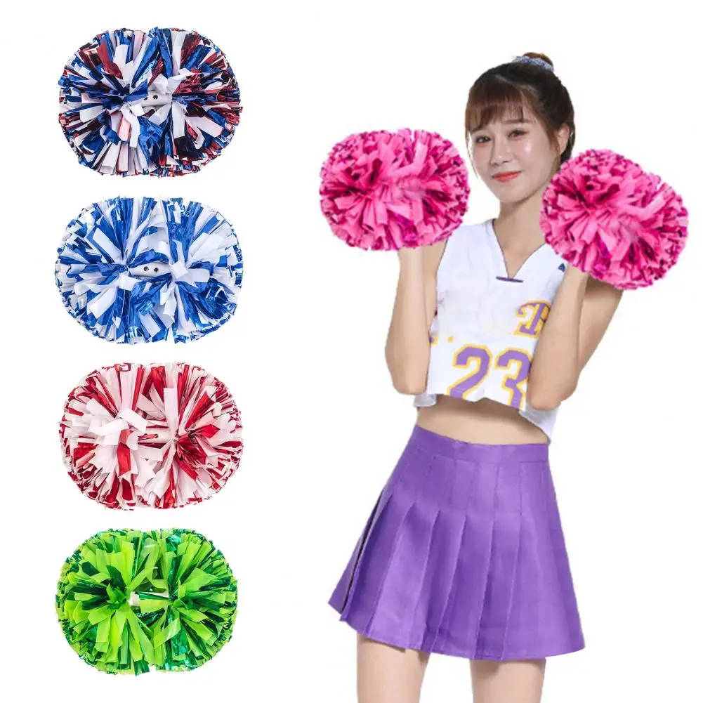 

Cheerleader Pom Poms Vibrant Cheerleading Pom Poms with Handle Squad Hand Flowers for Parties Colorful Cheer Accessories