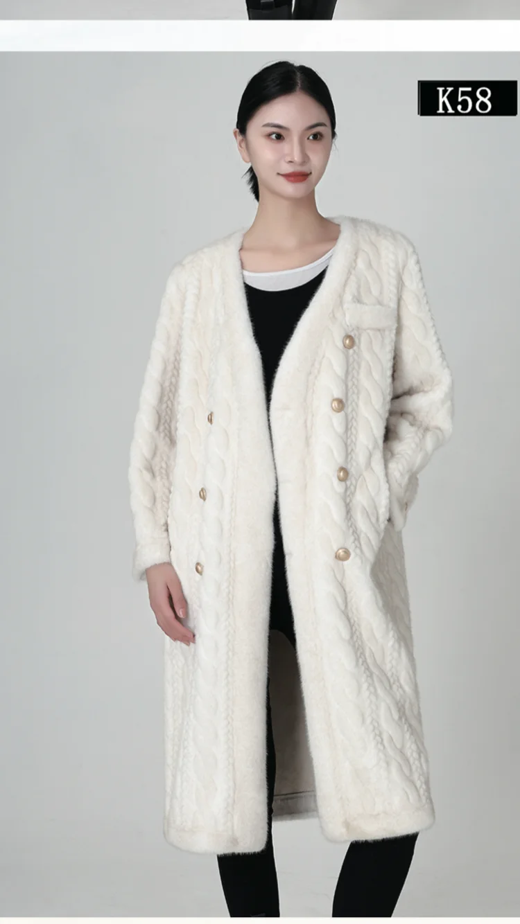 Chaqueta de piel sintética para mujer, abrigo de piel de visón, abrigo de invierno, nuevo