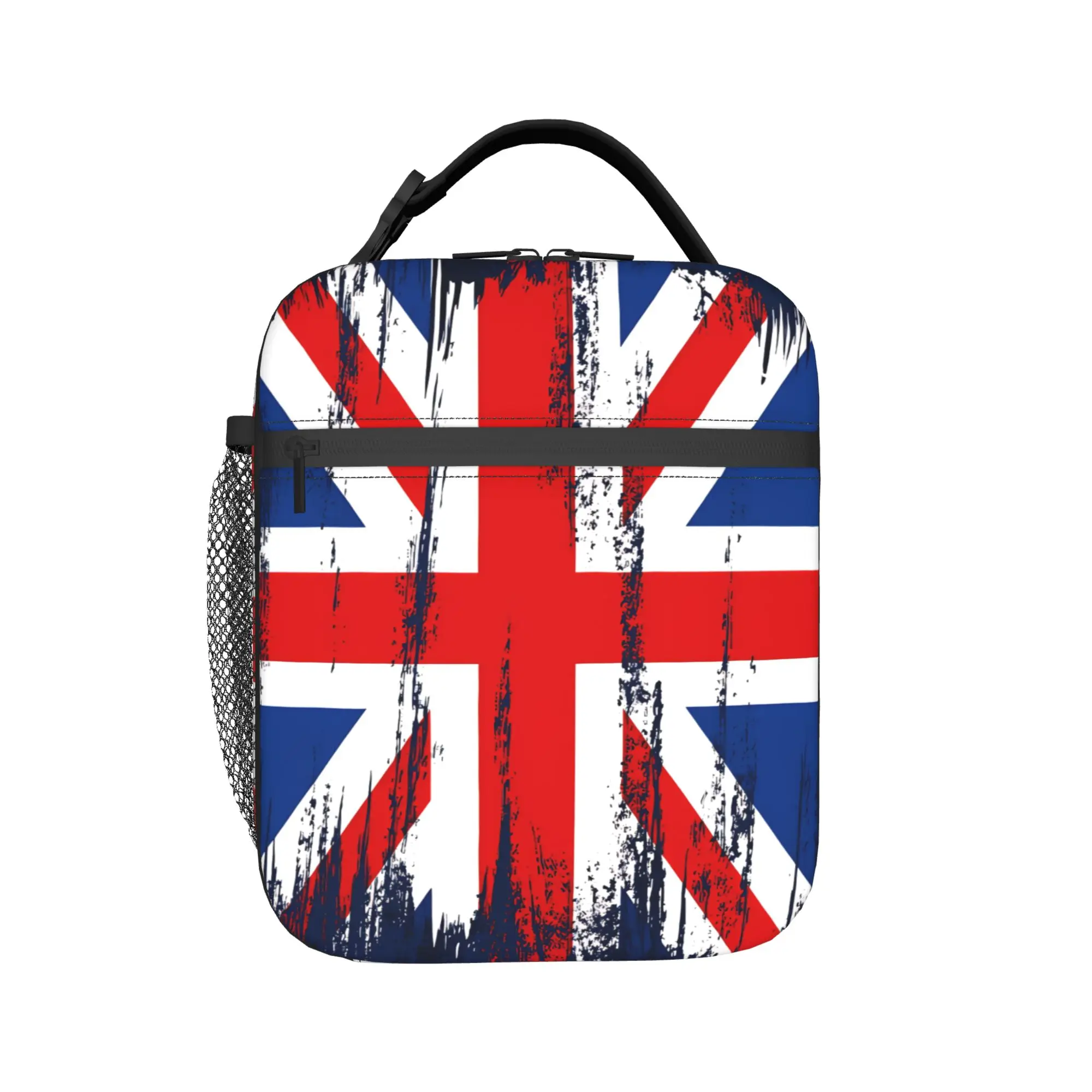 Vintage Union Jack Flag Of Great Britain Lunch Bag  Kawaii Lunch Box For Unisex Picnic Portable Cooler Bag Thermal Lunch Bags