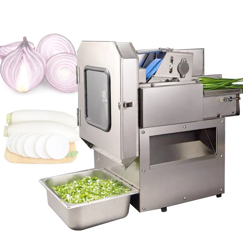 Automatic Vegetable Cutting Machine Commercial Multi-function Potato Radish Slicer Shredded Pepper Sliced Green Onion Leek Machi