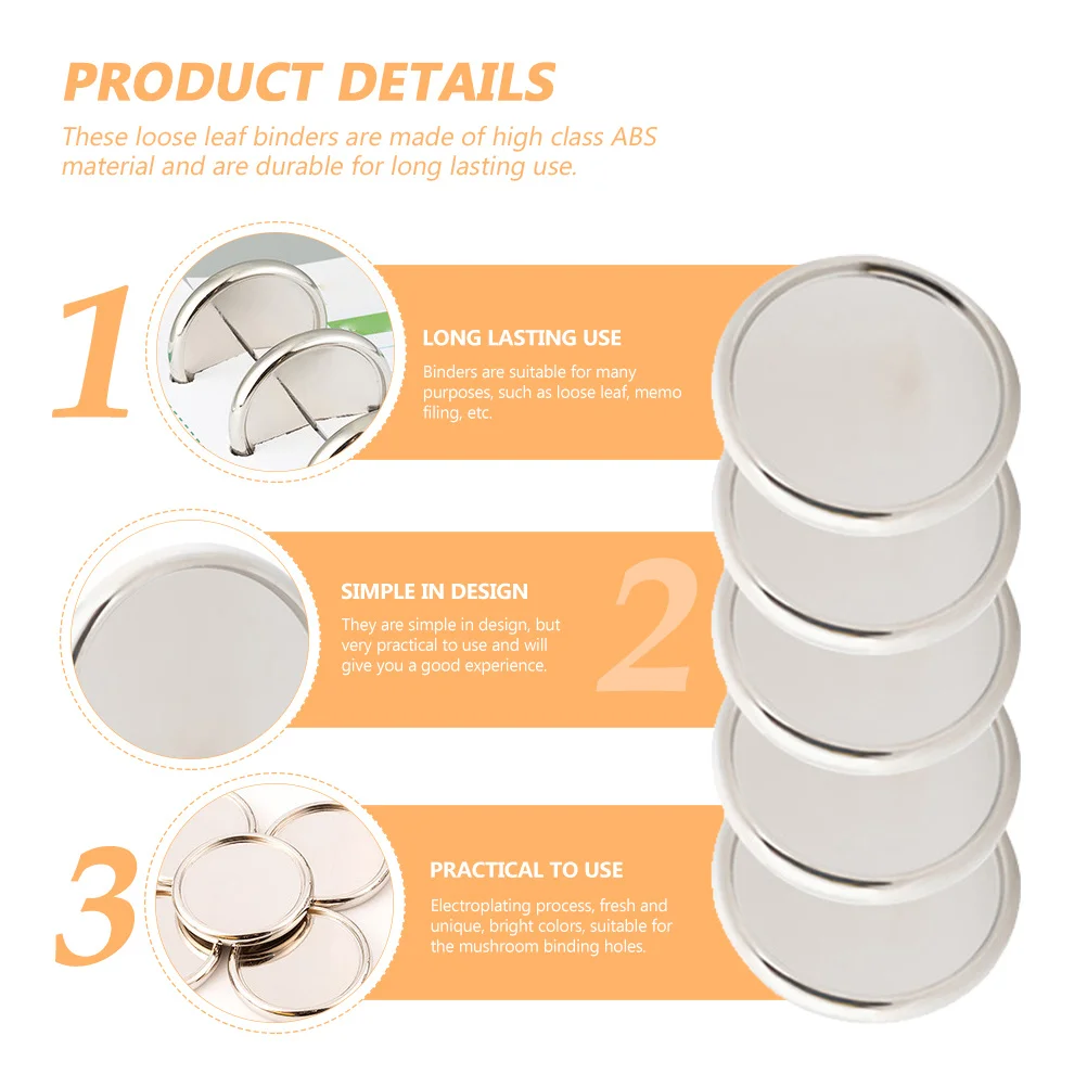

20Pcs ABS Loose Leaf Binder Discs Book Binding Rings for Notebook DIY Planner Organizers Discbound Discs