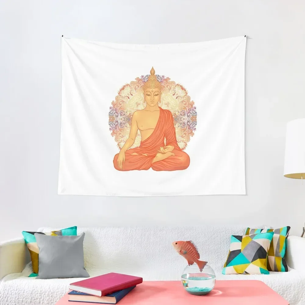 

Golden Buddha + Mandala Tapestry Aesthetic Room Decorations Wallpaper Bedroom Tapestry