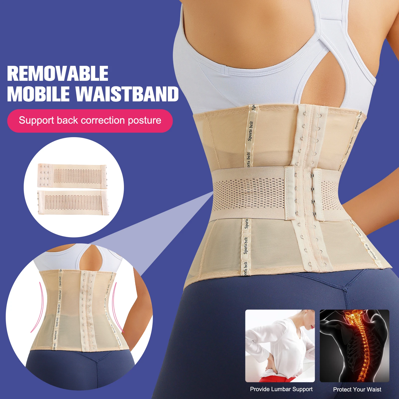 Invisible Belly Waist Trainer Tight Shapewear Double Belt Corset Transparent Summer Shaper Slimming Sheath Woman Flat