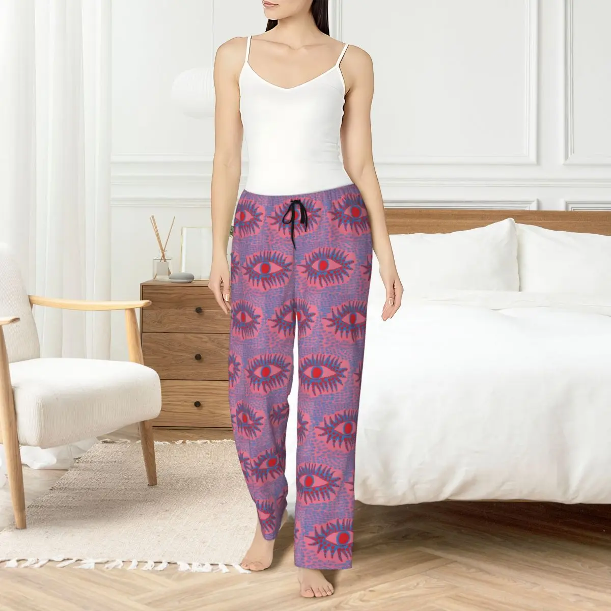 Custom K-Kusama Yayoi Pajama Pants Womens Abstract Art Lounge Sleep Stretch Sleepwear Bottoms with Pockets