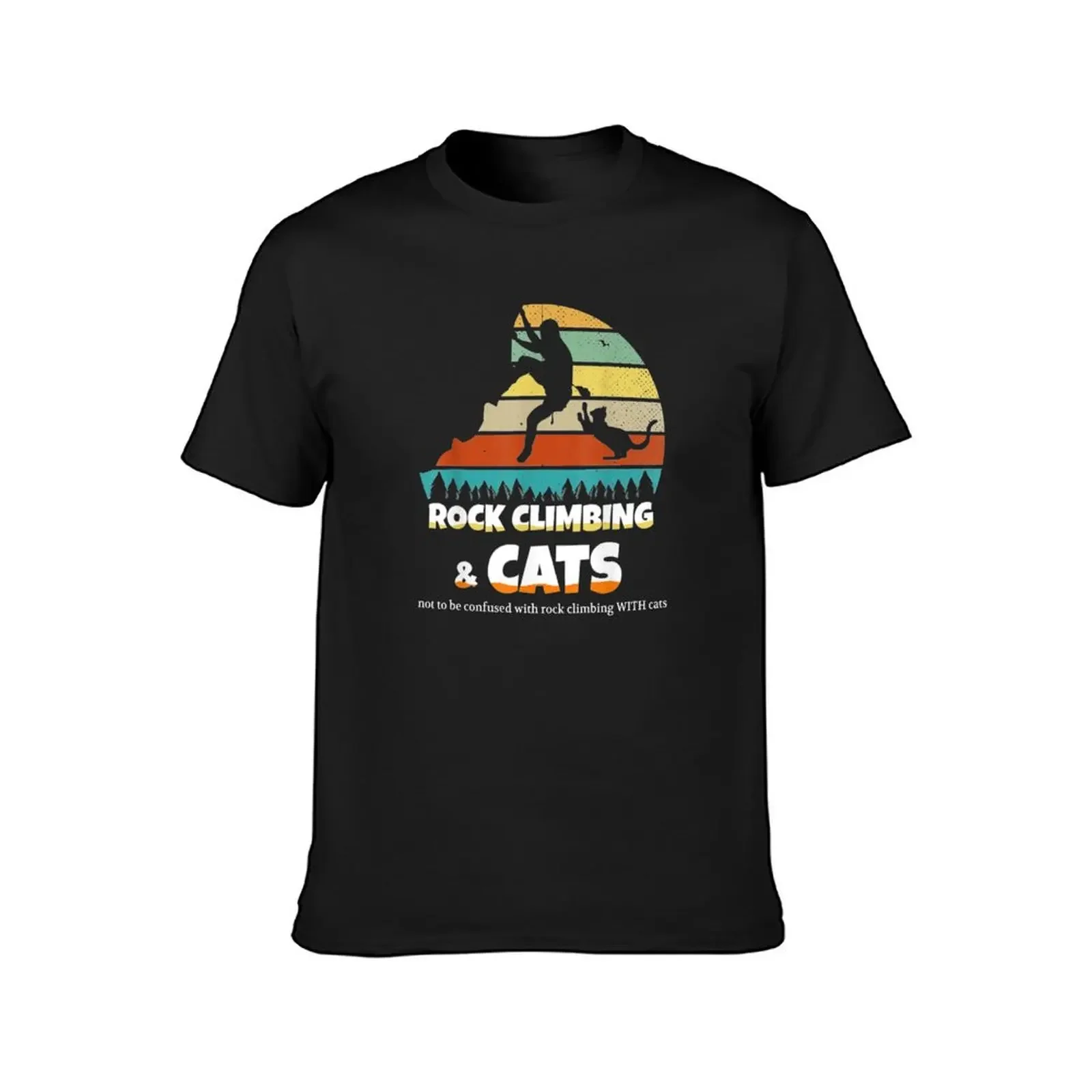 Rock Climbing With Cats T-Shirt vintage t shirts baggy shirts cute tops graphics luxury clothes men