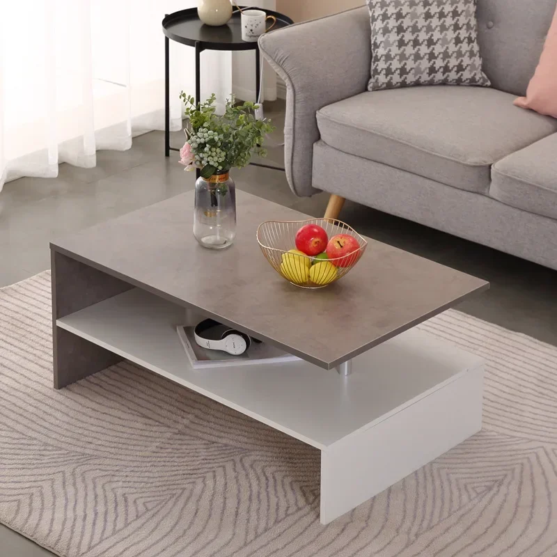 A Rectangular coffee table modern simple luxury home living room creative small multifunctional sofa side table