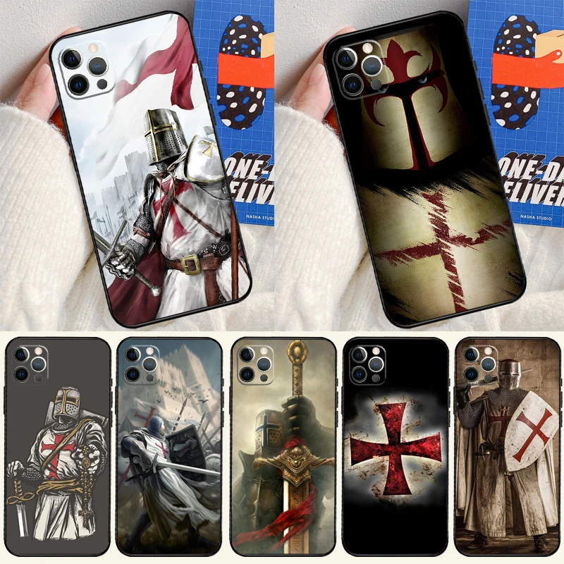 Templar Knight Cover Case For iPhone 16 15 14 Pro Max 15 14 13 12 11 Pro Max XS 12 13 Mini 15 Plus Fundas