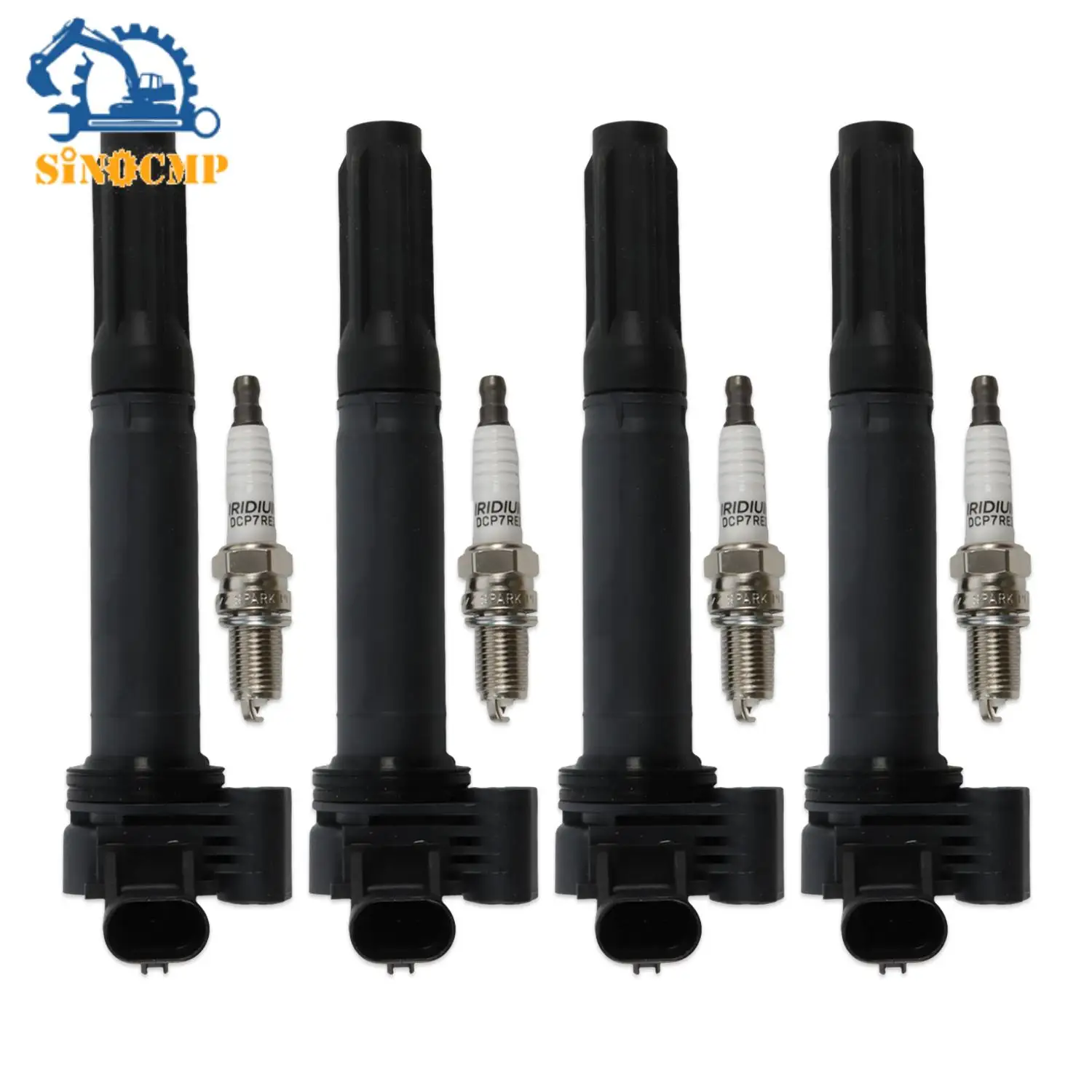 

SINOCMP 4pcs ignition coils+ 4pcs Iridium Spark Plugs for Fiat 500 2012-2017 UF649+97637 Car Engine Parts Car Ignition Coil