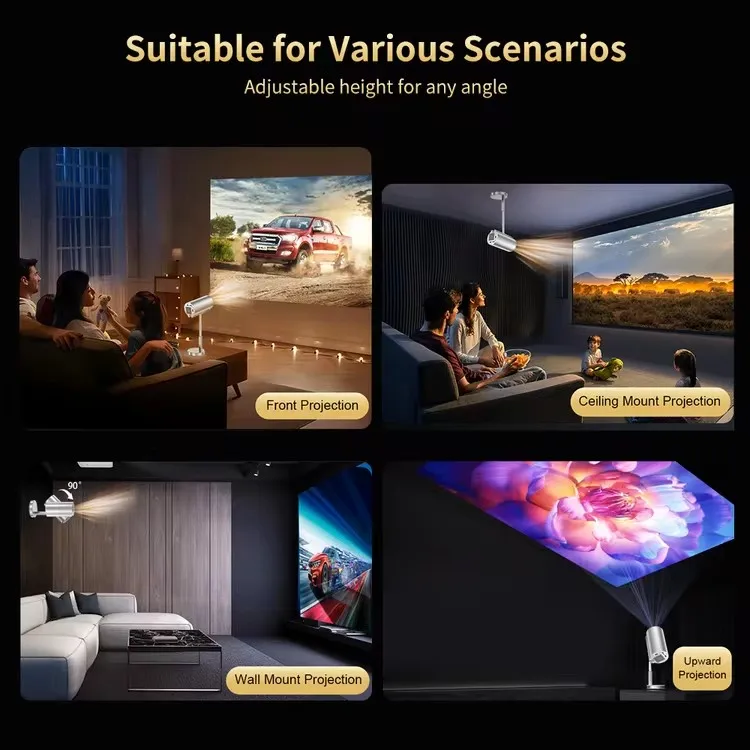 Salange X5 Mini Projector LED Android 9.0 4K Full HD 720P TV Home Theater Cinema WIFI 6.0 Support Telescopic Function