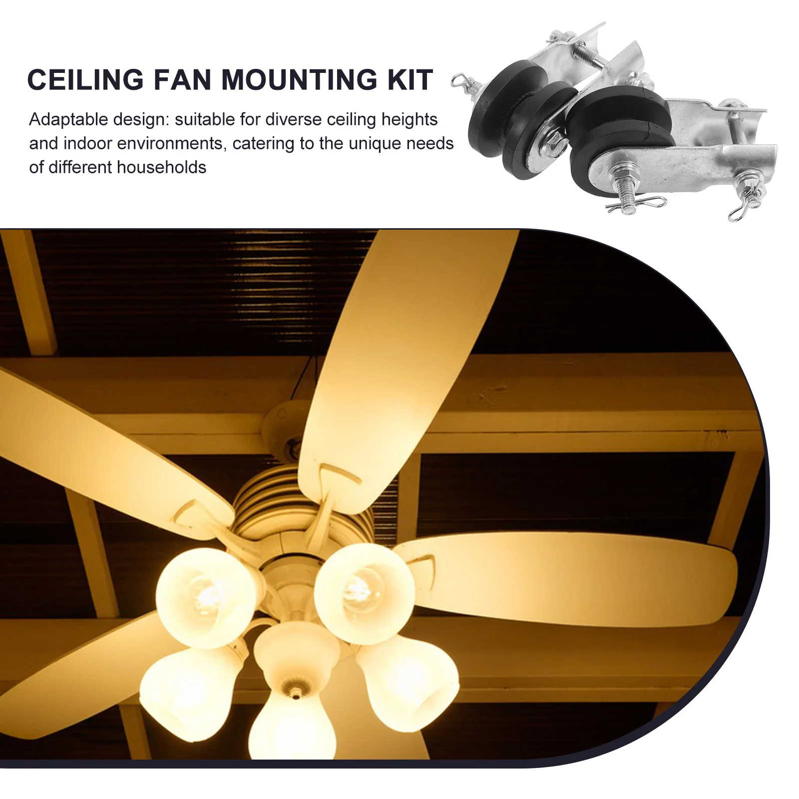 

2Pcs Ceiling Fan Light Fixing Clamp Pulley Secure Installation Heavy Duty Mounting Bracket for Residential Commercial Use