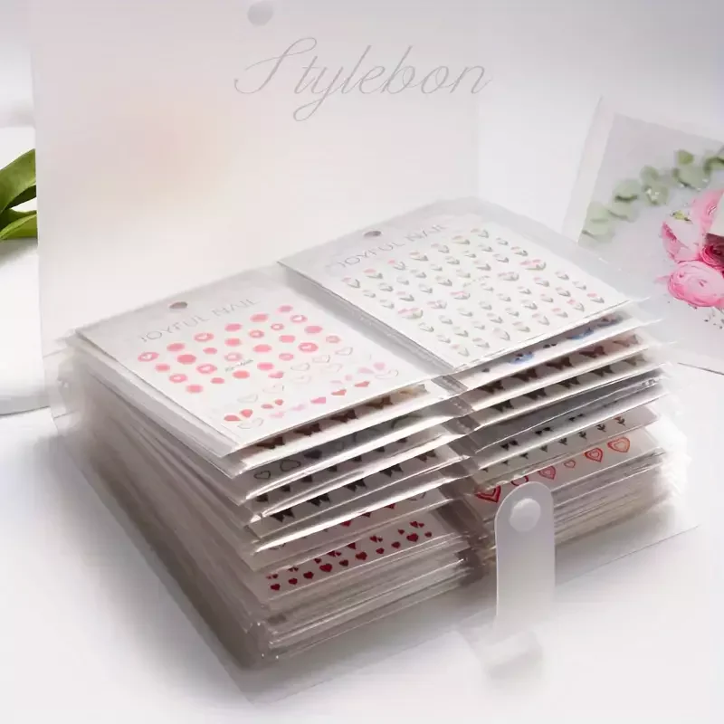 Nail Art Stickers Livro para Coleta, Álbum Vazio para Adesivos Armazenamento, Fotos e Cartões Organizador, Manicure Display Organizadores