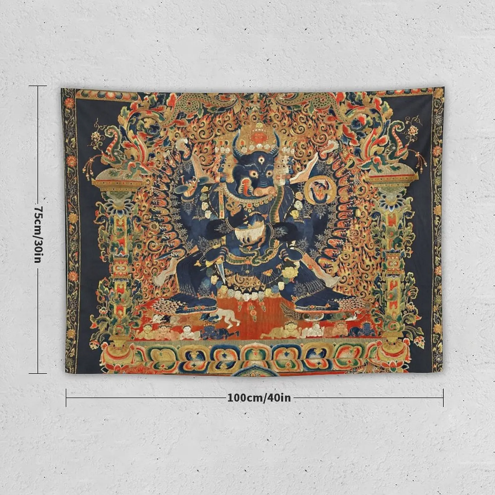 Vajrabhairava Tantric Buddhist Deity 2 Tapestry Tapete For The Wall Aesthetic Room Decoration Wall Hangings Decoration Tapestry