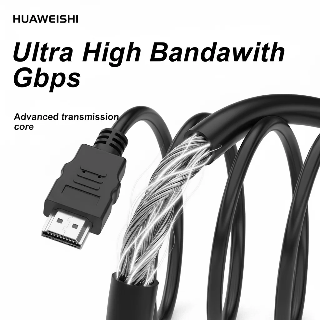 كابل هواويشي 4K HDMI 2.0 بسرعة 18 جيجابت في الثانية عالي السرعة HDMI ذكر إلى ذكر 1 متر لشاشة التلفزيون PS4 Xbox لجهاز عرض HY300