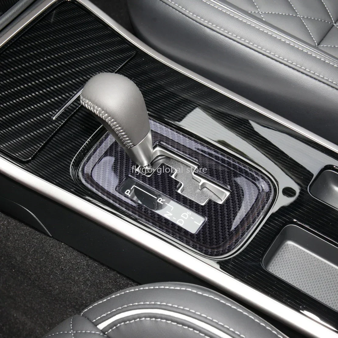 سيارة والعتاد التحول غطاء لوحة إطار الكسوة ABS البلاستيك ألياف الكربون نمط صالح لميتسوبيشي أوتلاندر 2013-2016 2017 2018 2019 2020 #2