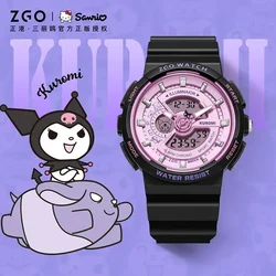 Oryginalny zegarek Anime ze Zgo Sanrio Kuromi Hello Kitty prosty wodoodporny świecący kwadrat elektroniczny zegarek prezenty urodzinowe