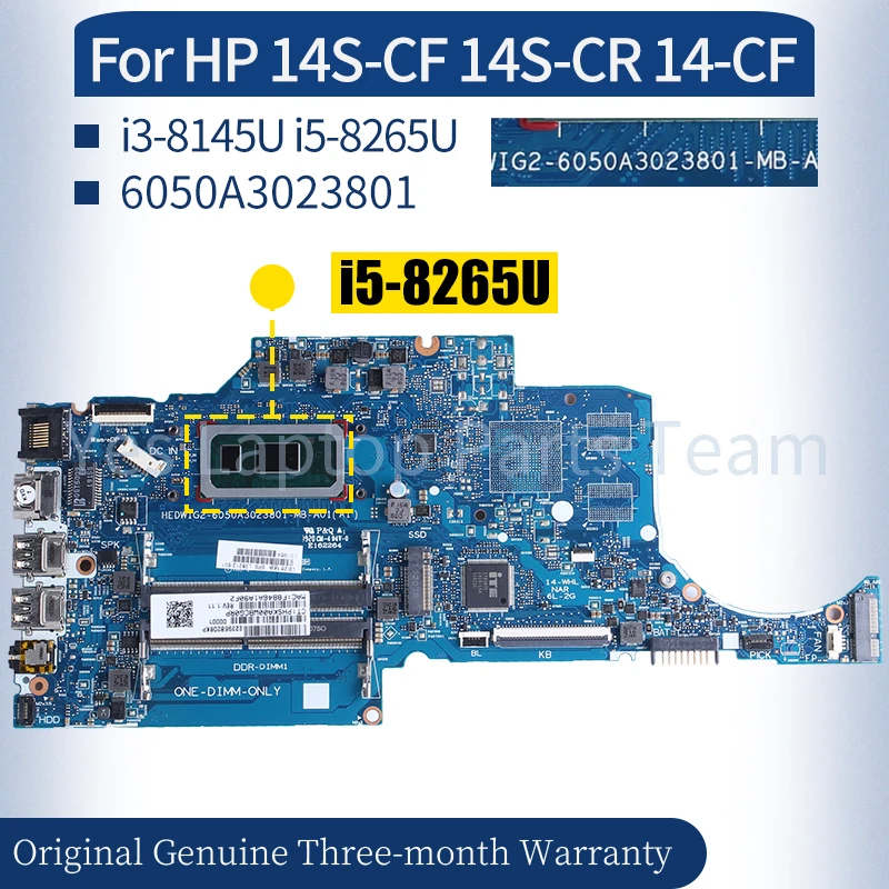 

6050A3023801 For HP 14S-CF 14S-CR 14-CF Laptop Mainboard L38212-601 L48651-601 i3-8145U i5-8265U Notebook Motherboard