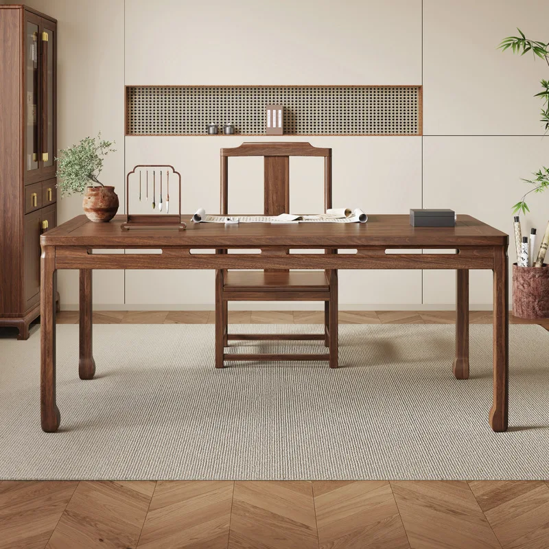 Chinese walnut solid wood desk home writing office desk study student calligraphy painting table computer desk