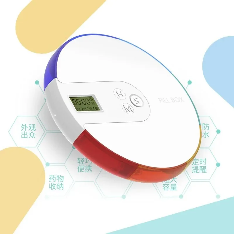 Electronic Pill Dispenser 7 Days Timing Reminder Programmable for Home Hospital Travel Medication Management Elderly Patients