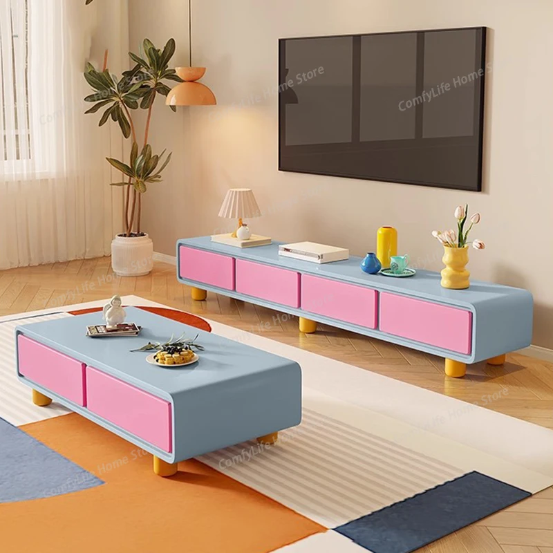 

Living Room Monitor Tv Table Display Wall Modern Floor Entertainment Drawers Tv Table Designer Storage Muebles Home Furniture