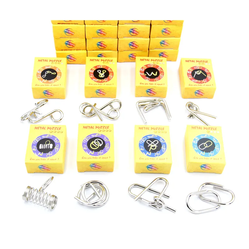 3D Metal Wire Perplexing Puzzles Casse-Tete 32PCS/Sets Classic Knot Intelligence Buckle Interlock IQ Collection Antistress Toys