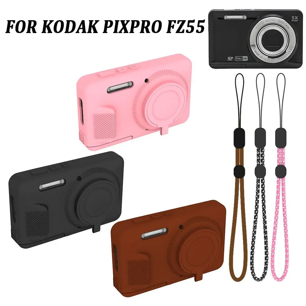 Silicone Camera Protective Case Shockproof with Lanyard Body Cover Anti-Scratch Skin Shell for KODAK PIXPRO FZ55