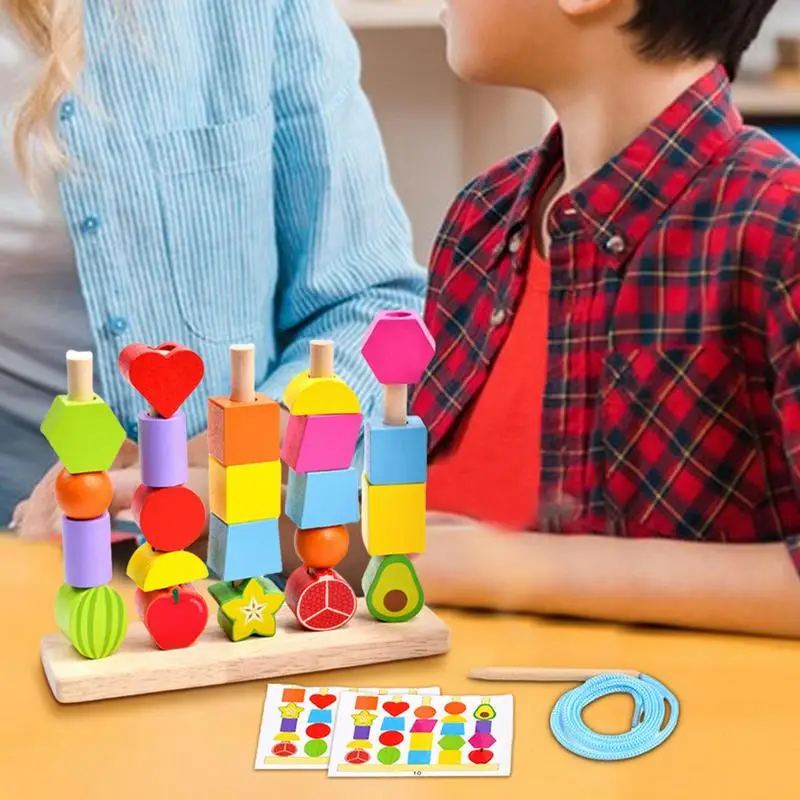 Ensemble de jouets de séquençage de perles, puzzles d'apprentissage en bois, jouet de héros de document, rehausseur de motricité fine, STEM, alth