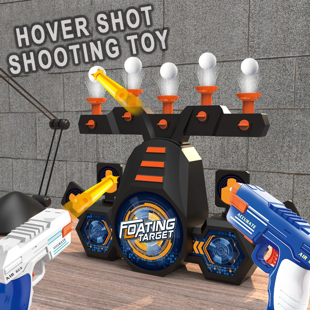 Tactical Hover Shot Shooting Toy Children's Electric Floating Flying Ball Soft Bullet Shooting Target Powered by Plug Batteries