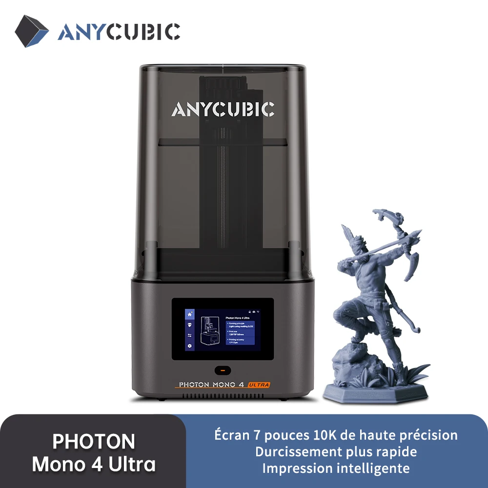 ANYCUBIC Photon Mono 4 Ultra AE Version LCD imprimante 3D 7 "10K haute précision résine UV impression 3D 2,2L construire le Volume taille 236mm * 231mm * 430mm