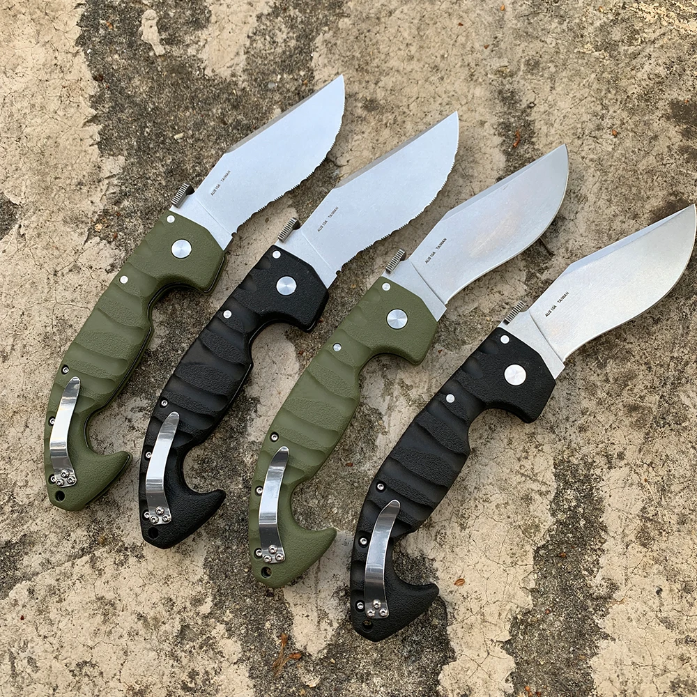 New Cold Spartan Folding Knife AUS10A Steel Outdoor Military Hunting Survival Pocket Knife for Men Jungle Combat Knives