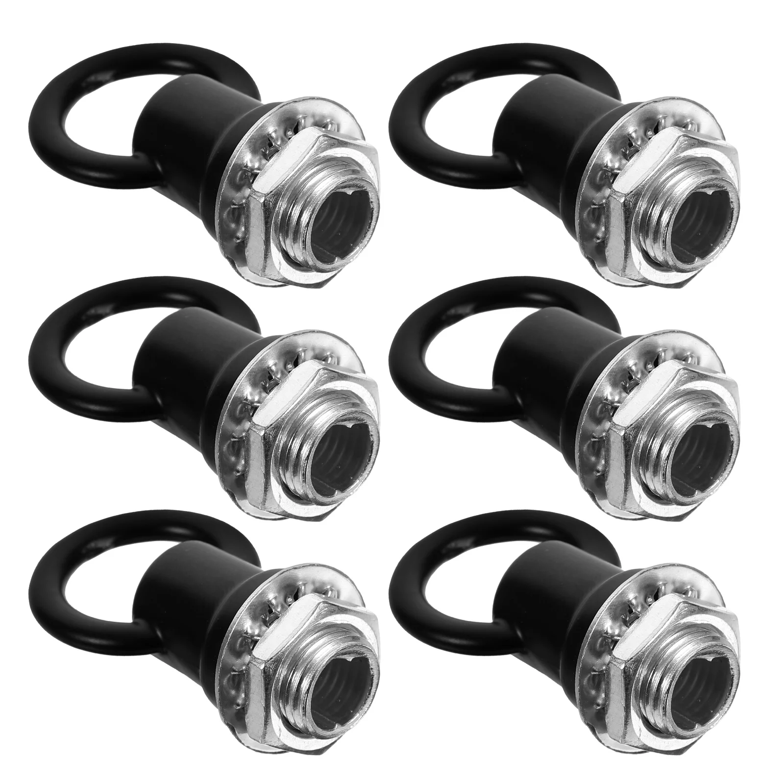 

6pcs M10 Heavy-duty Hook Rings Black Eye Nuts Load-bearing Lantern Hooks for Chandeliers Lighting Fixtures Accessories Ceiling