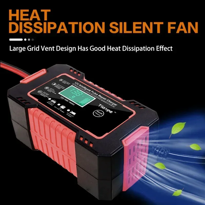 Home & Garden Battery Charger 12V 6A Pulse Repair LCD Display Smart Fast Charge AGM Deep Cycle GEL Lead-Acid Charger - view 4