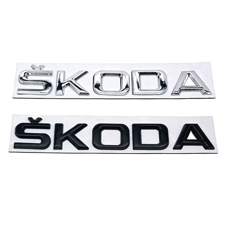 1pcs 155mm ABS For Skoda Octavia Superb Fabia Yeti Rapid Roomster Car Rear Trunk Letters Sticker Badge Emblem Logo Accessories