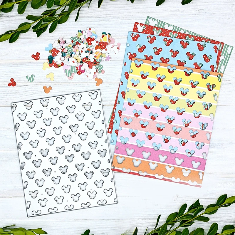 Rectangle Frame Metal Cutting Dies Mouse Ears Background Die Cuts For DIY Scrapbooking Card Embossing Decoration