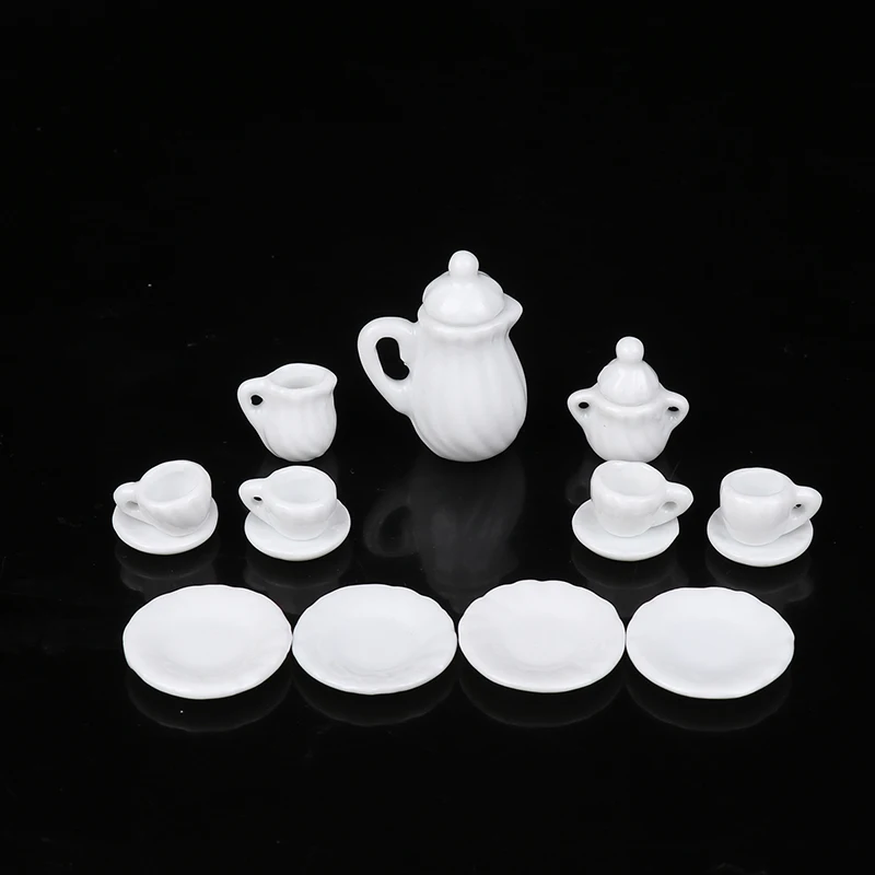 Ensemble de tasses à thé miniatures en porcelaine et céramique, maison de courses, cuisine britannique, théière, jouets de bricolage, 1 ensemble, 1:12