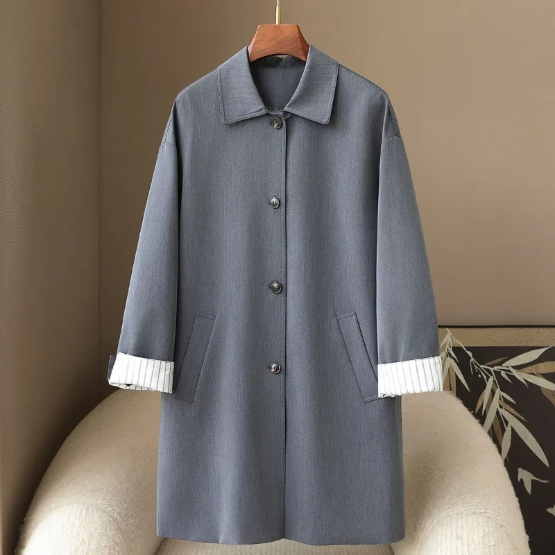 New Autumn Fashion Style Casual Elegant Trench Coat A Petite Korean-style High-end Overcoat, An Elegant and Versatile Bestseller