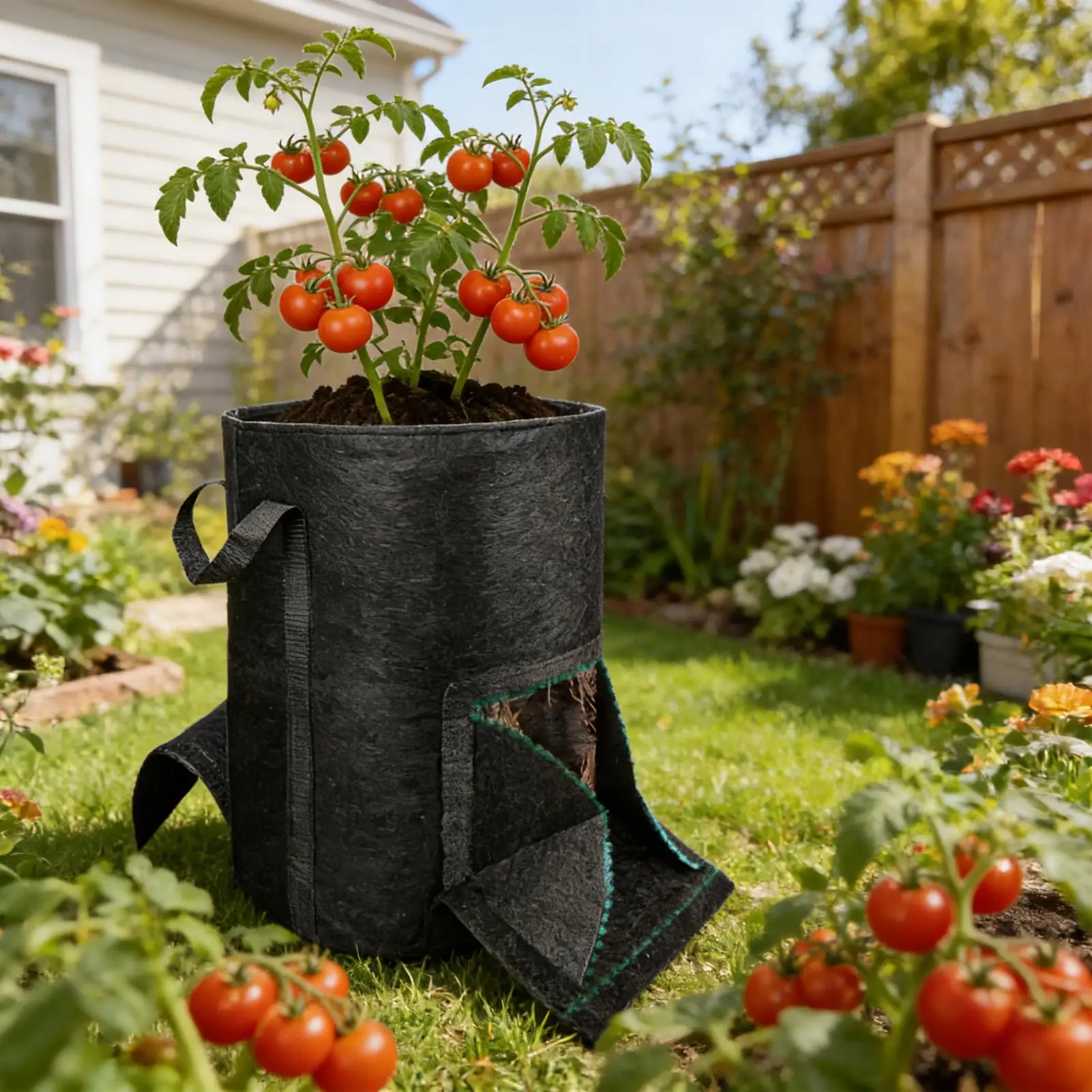 Non-Woven Potato Grow Bags Fabric Planter for Carrot Tomato Onion,  Grow Bags Vegetable Container for Balcony Patio Garden