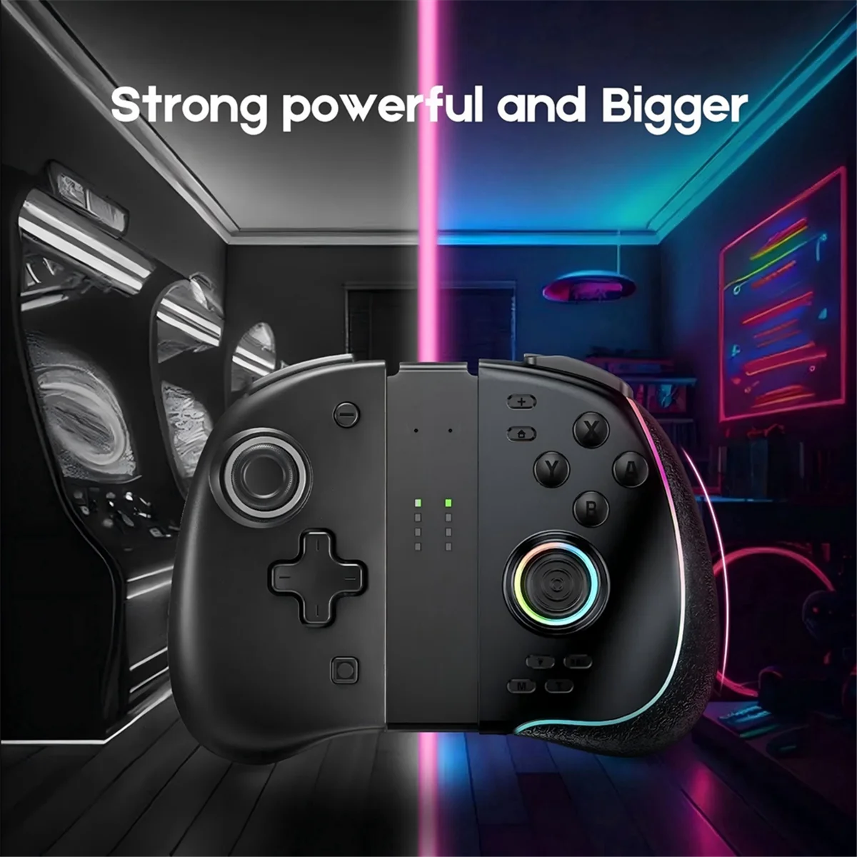 

2025+Wireless Joy-Pad Game Controller for Switch/OLED/Lite with Programmable RGB Lights 6- Gyro Turbo & Vibration