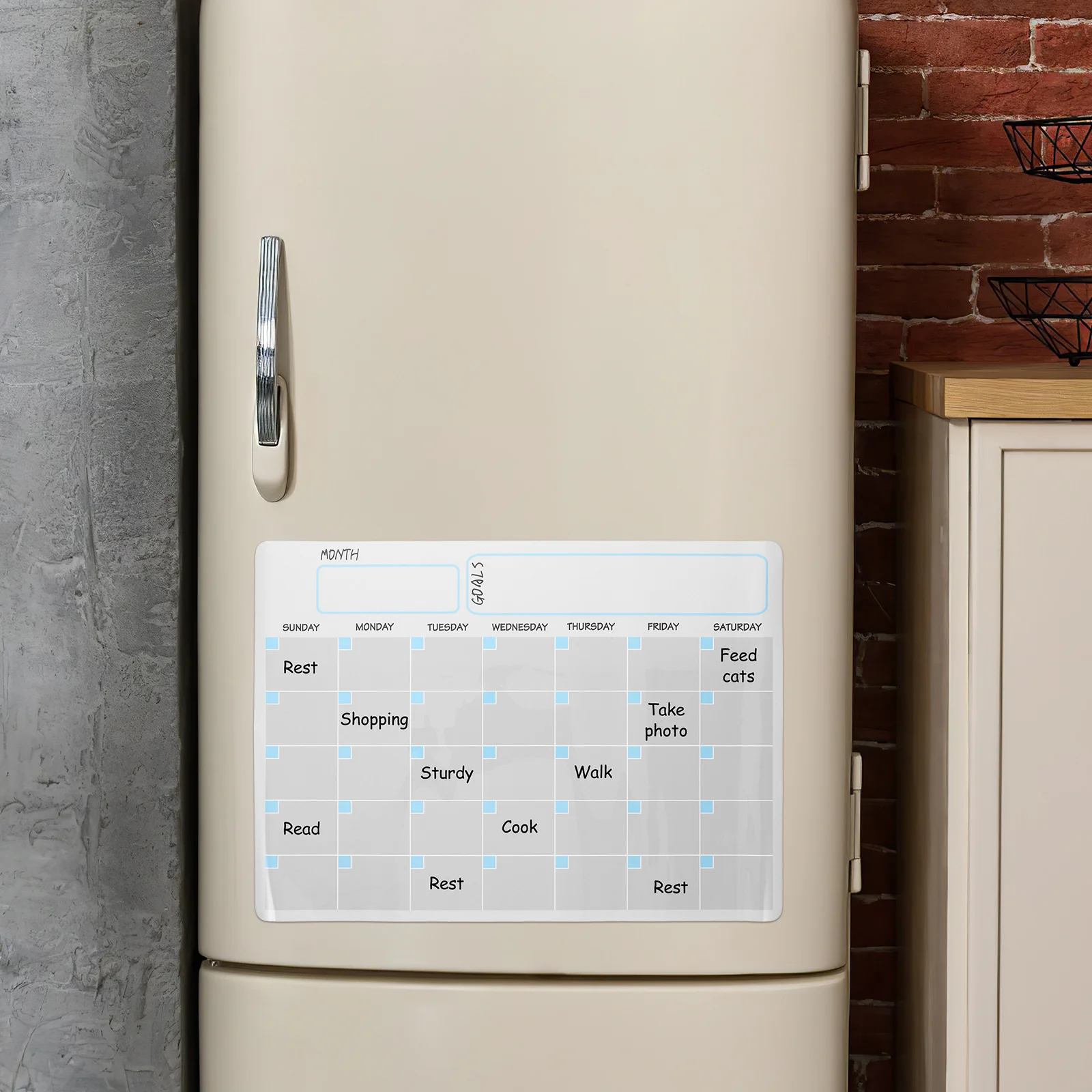 

Magnetic Kitchen Dry Erase Whiteboard Smooth Surface Fridge Calendar Refrigerator Message Board Practical Planner for Home