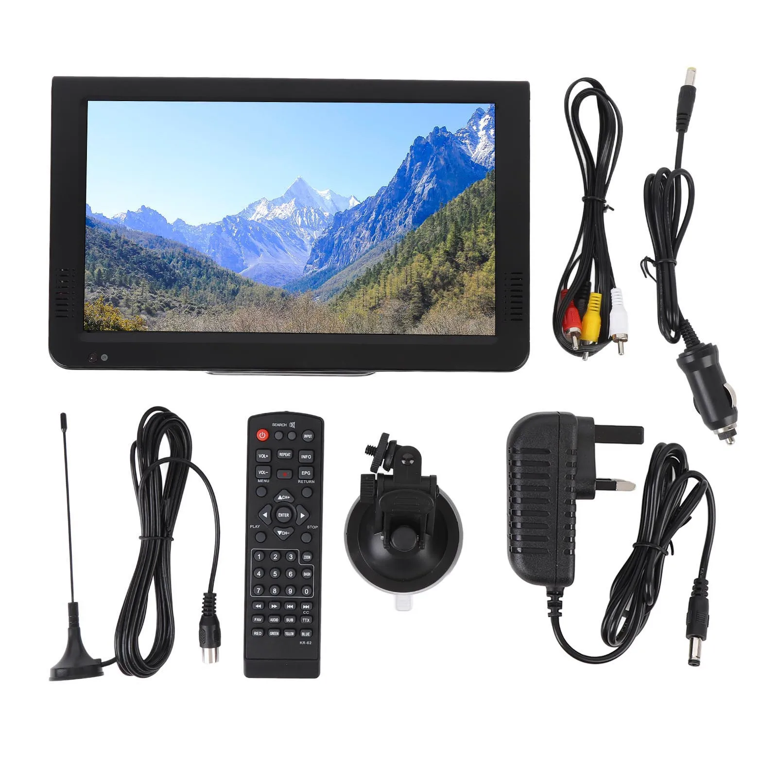 

Цифровой медиаплеер для ТВ с улучшенным приемом сигнала, HD-изображения, разрешение 1024x600, 1080P, 10-дюймовый портативный цифровой телевизор для автомобиля и дома