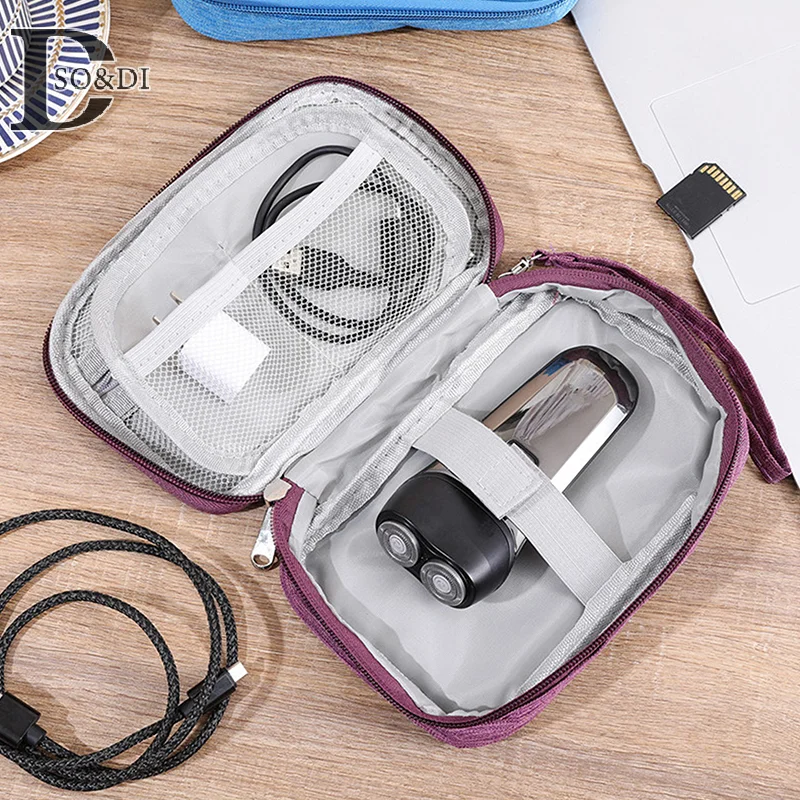 Portable Cable Organizer Storage Bag For Power Bank Digital Cable Case Earphone Oxford Cloth Earphone Holder Case