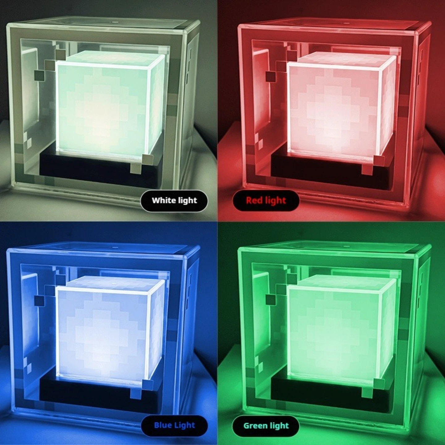 منارة نموذج لعبة 4 ضوء ليلي قابل لإعادة الشحن متغير اللون إبداعي بأربعة ألوان ديكور غرفة مضيئة مصباح جو ذاتي الصنع