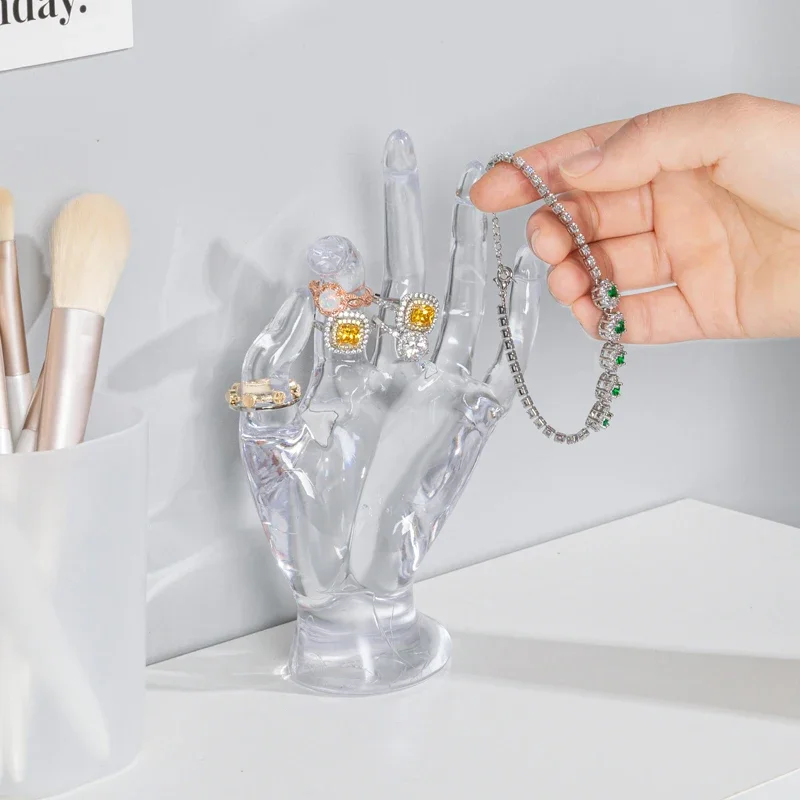 Transparent OK Jewelry Rack Household Creative Ring Earrings Storage Rack Hand Ornaments Hanging Necklace Bracelet Display Shelf