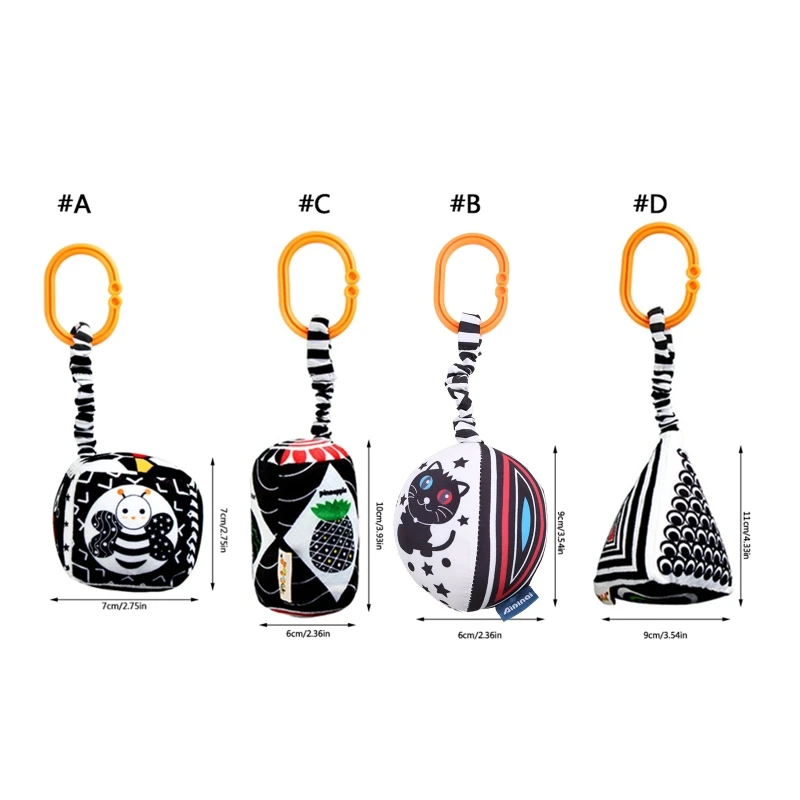 Black and White Series Of Geometric Car Hanging Baby Sensory Training Toy